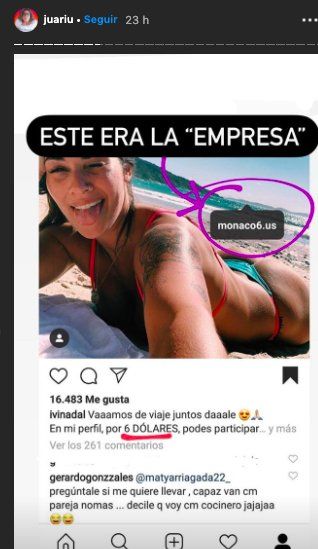 La influencer Juariu expuso a Ivana Nadal