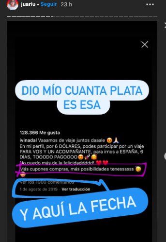 La influencer Juariu expuso a Ivana Nadal