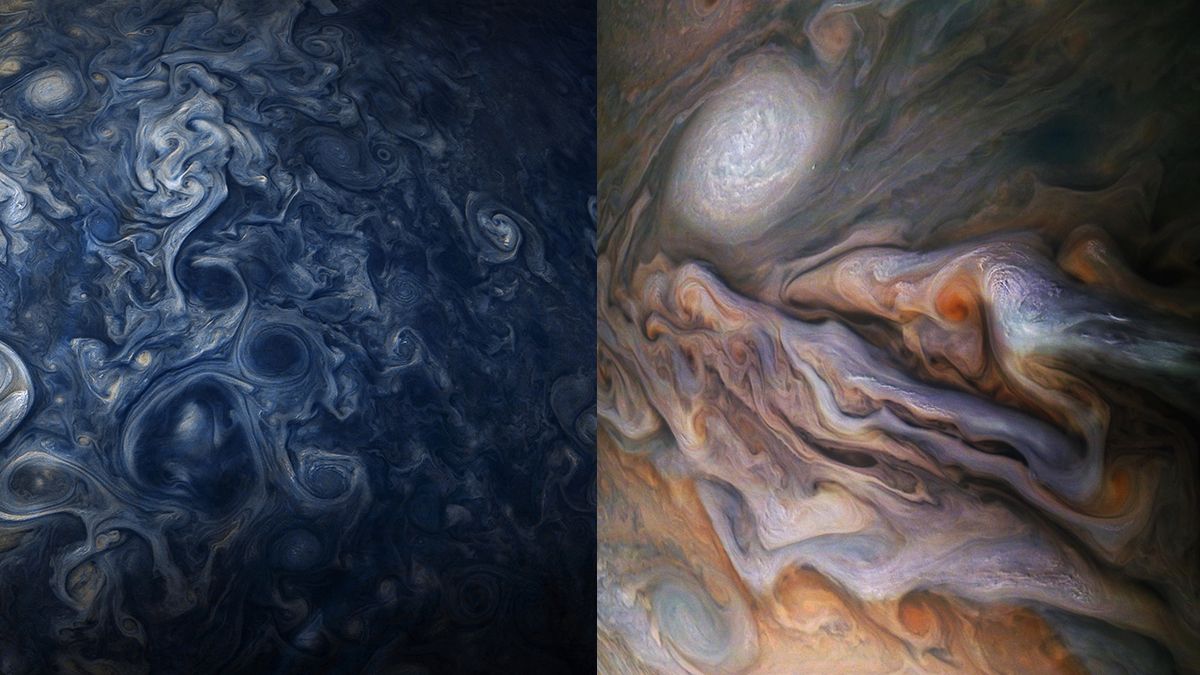 Las manchas de Júpiter parecen mosaicos.