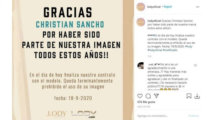 El comunicado de la marca