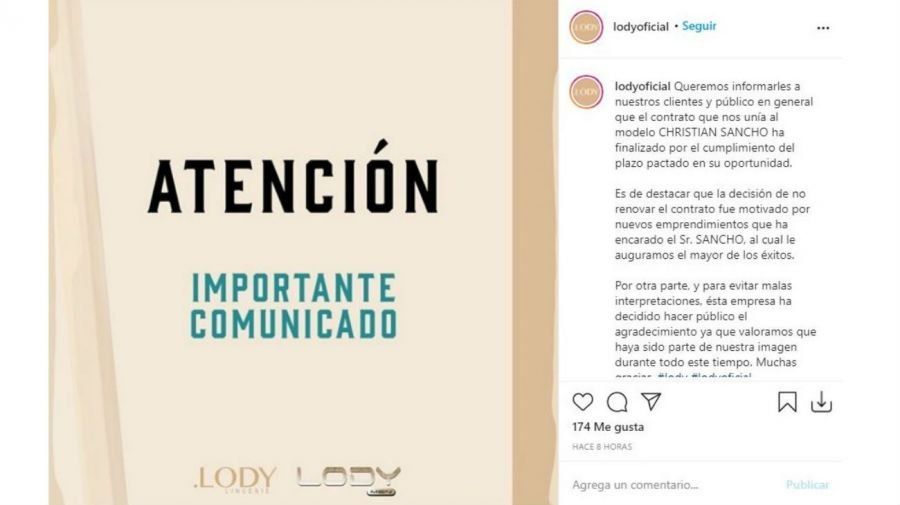 El comunicado de la marca