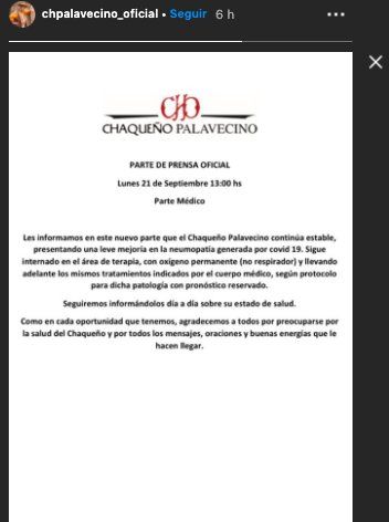 Comunicado oficial | Chaqueño Palavecino