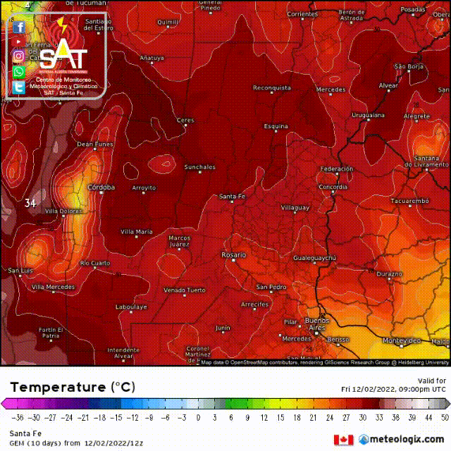 Así se comportarán las temperaturas los próximos días en la provincia de Santa Fe. 