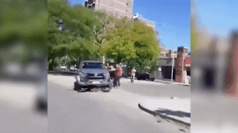 El momento en que Treico escapaba del accidente de transito.&nbsp;