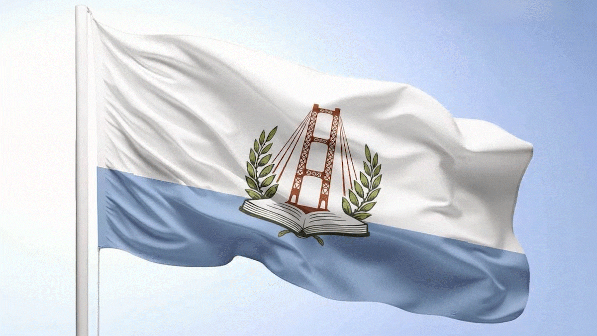 Bandera oficial de la ciudad de Santa Fe. 