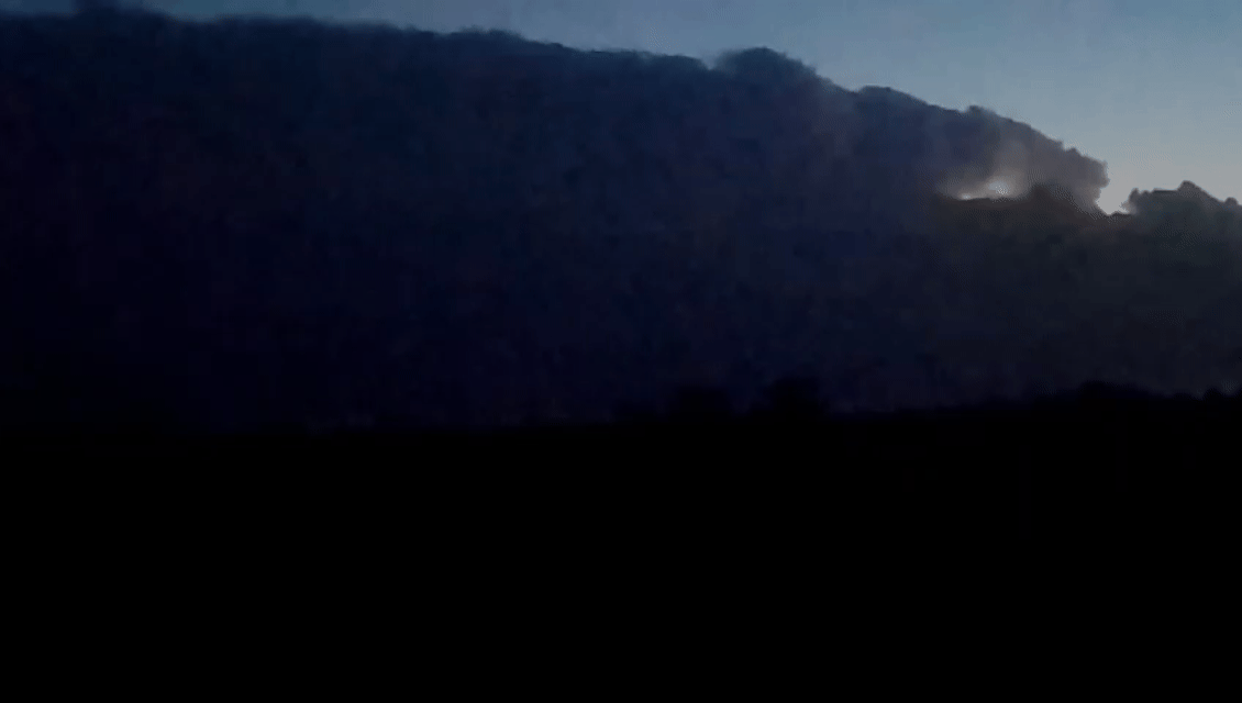 Así avanza la tormenta en la provincia de Santa Fe. Imagen tomada desde la localidad de Humboldt.