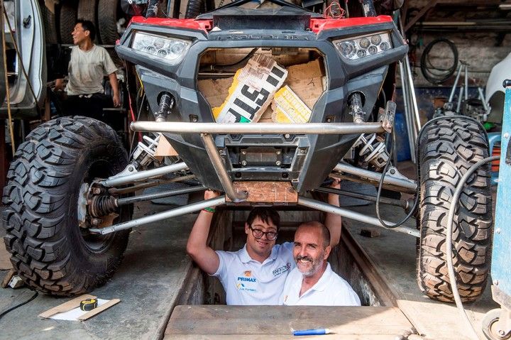 Lucas y Jacques, la familia unida para afrontar un gran desafÃo (AFP).