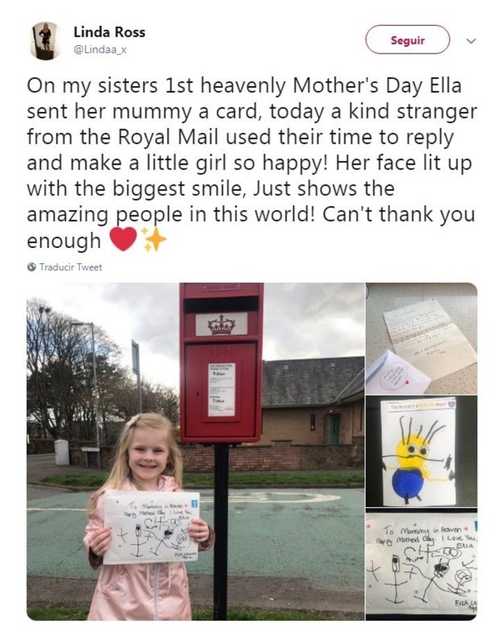 "En el primer DÃa de la Madre en que mi hermana no está, Ella le envió una tarjeta a su mamá", escribió la tÃa de la nena en Twitter.