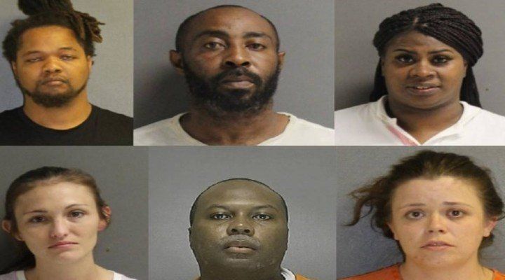 Los detenidos durante el operativo antidrogas, entre ellos Karlee