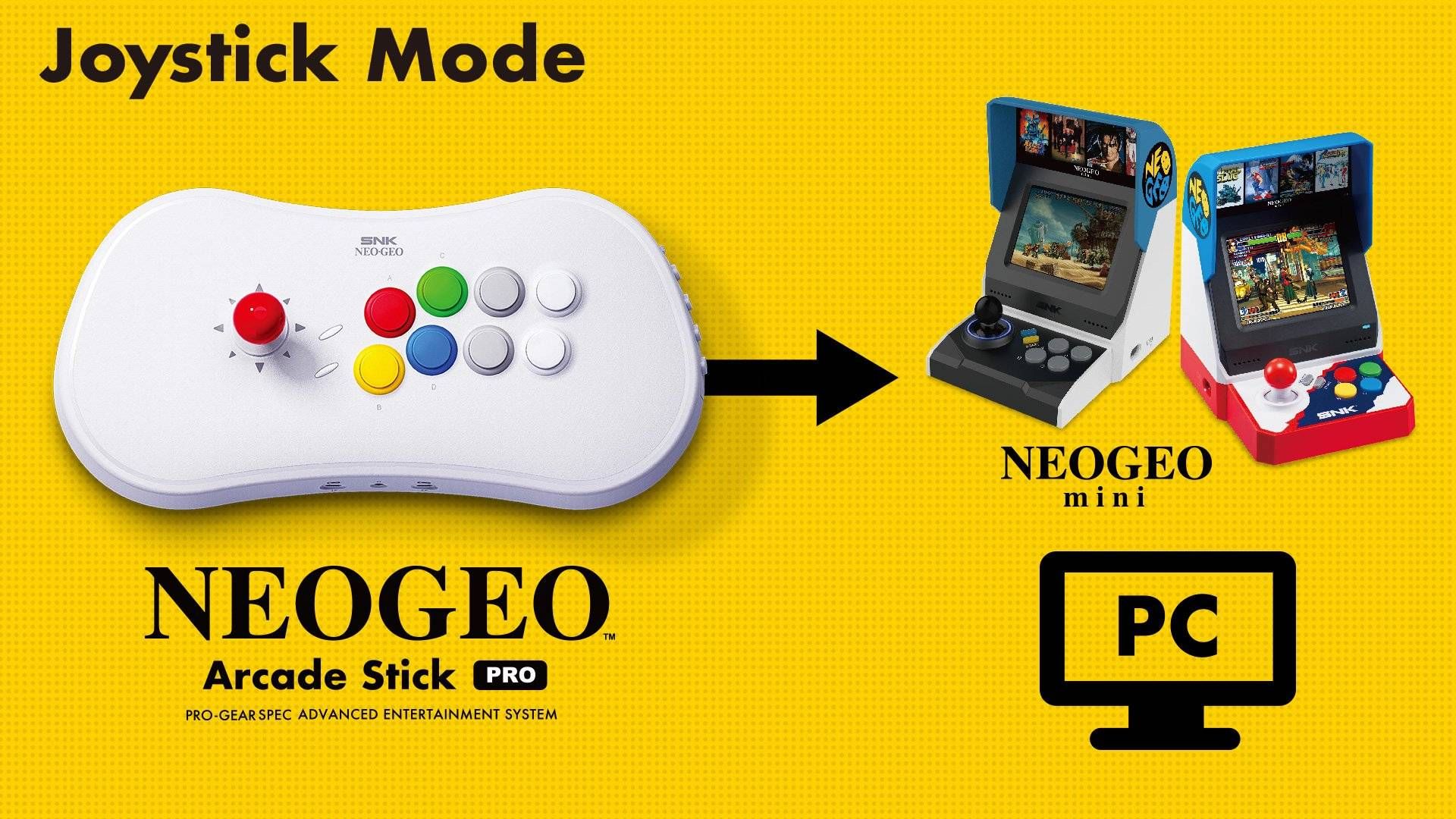 El Neo Geo Arcade Stick Pro es el complemento perfecto para su consola Mini