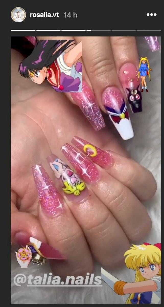 Rosalía uñas Sailor Moon