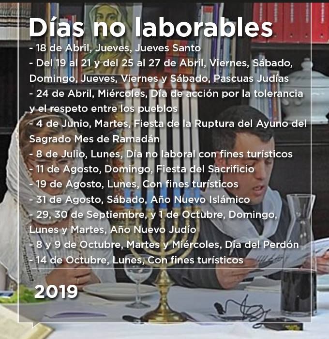 dias no laborables feriados