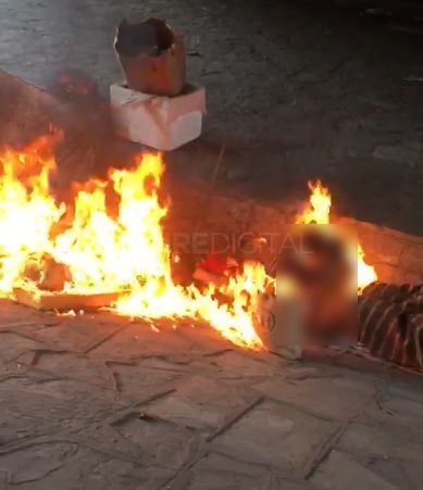Prenden fuego a indigentes