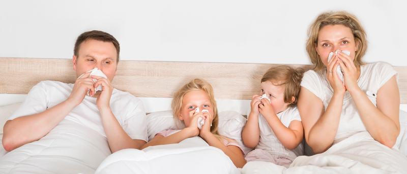 familia con gripe