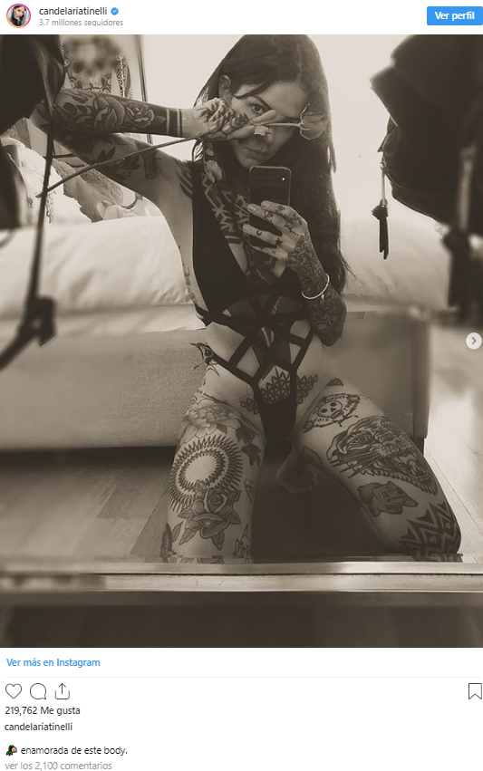 Candelaria Tinelli se mostró desnuda y calentó las redes