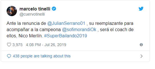 Renunció Julián Serrano al bailando luego de los rumores de infidelidad