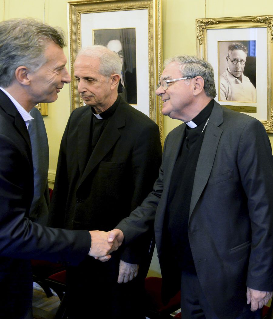 Mauricio Macri, Oscar Ojea y Mario Poli en el 2017. Foto: NA
