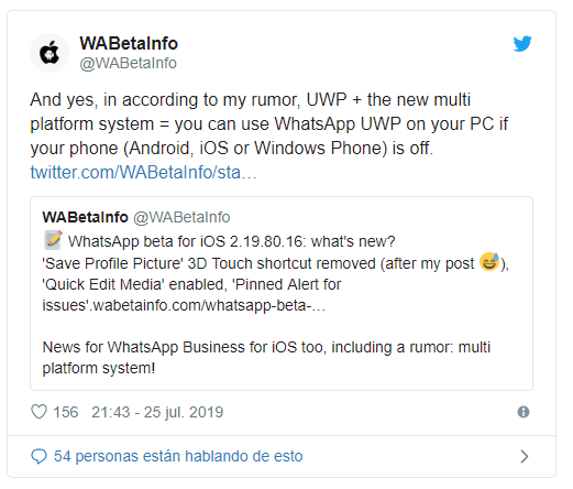 Crearán un nuevo sistema de WhatsApp que no necesitará del teléfono para funcionar