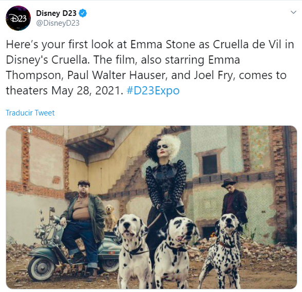 "Cruella": primer vistazo a Emma Stone como la villana