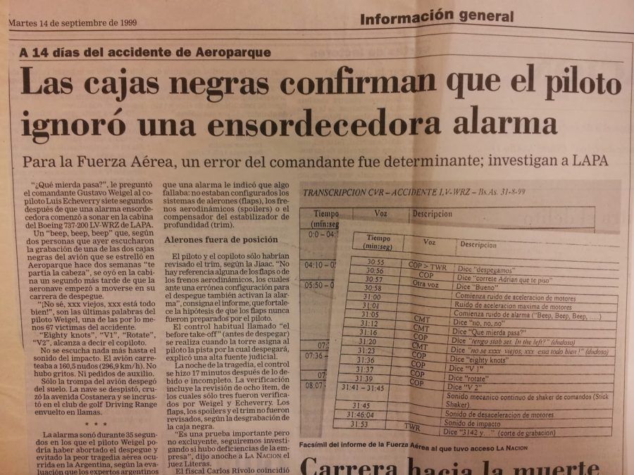 Accidente Lapa. Clarín.