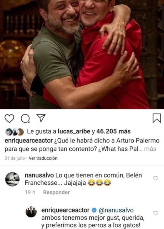 Un actor de "La casa de papel" trató de "gato" a Belén Francese