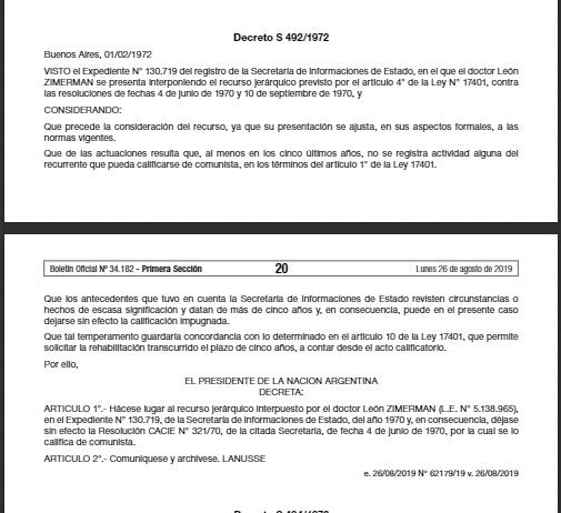 Fueron publicados 25 decretos de las dictaduras de Onganía y Lanusse en el Boletín Oficial este lunes