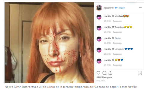 Najwa Nimri y la misteriosa foto que sorprendió a los fans de "La Casa de Papel"
