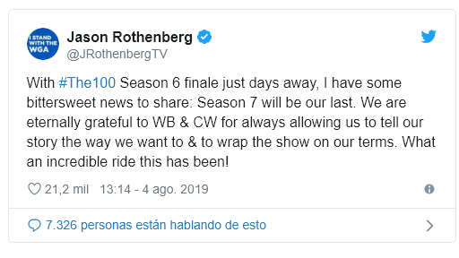 "The 100" llegará a su fin, según su propio creador Jason Rothenberg