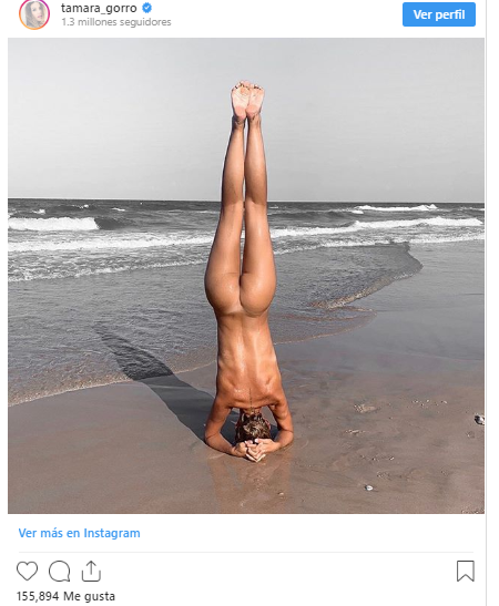 Tamara Gorro se muestra "como Dios la trajo al mundo" en una playa de Valencia
