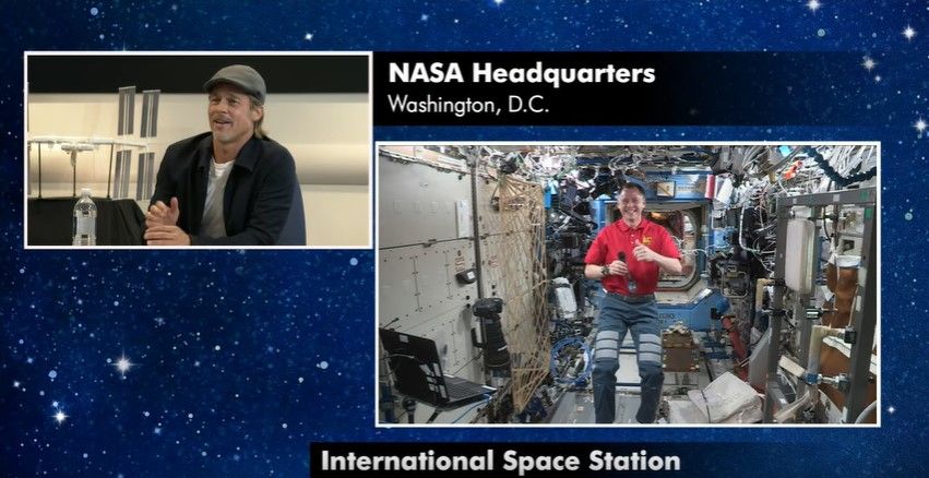 El actor tuvo una simpática y productiva charla con el astronauta de la EEI, que respondió las preguntas más curiosas.