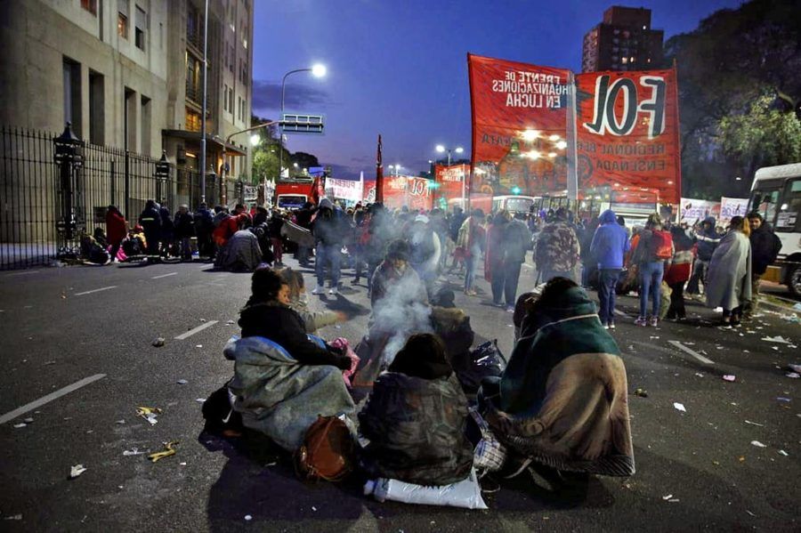 El Polo Obrero anunció un nuevo acampe por 48 horas en la 9 de Julio