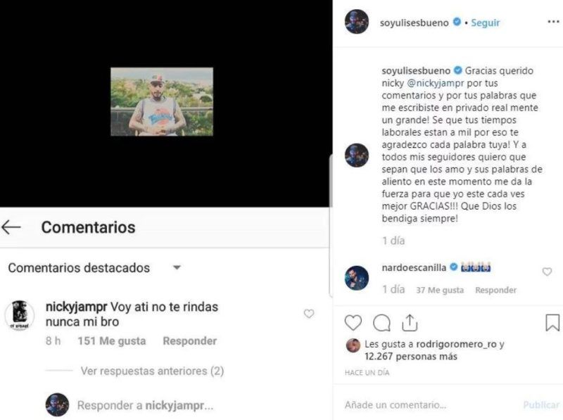 Nicky Jam sorprendió a Ulises Bueno