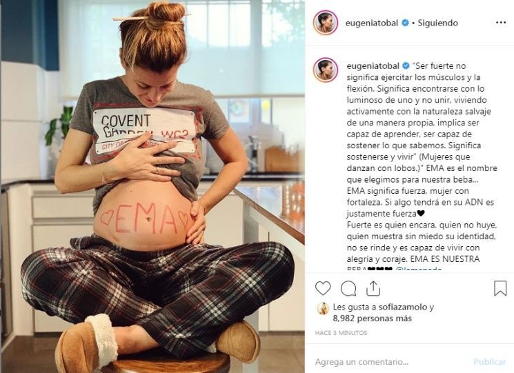 Eugenia Tobal reveló el nombre de su hija