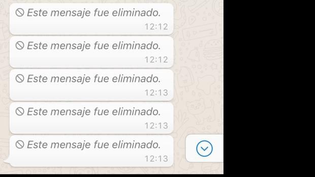 Resultado de imagen para mensajes eliminados de whatsapp