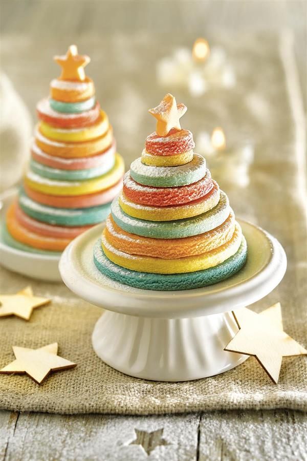 postre navideno arboles galletas. Ãrboles de Navidad de galletas de mantequilla