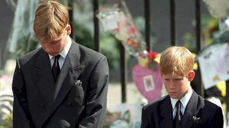 El prÃ­ncipe William y el prÃ­ncipe Harry en el funeral de Lady Di (AFP)