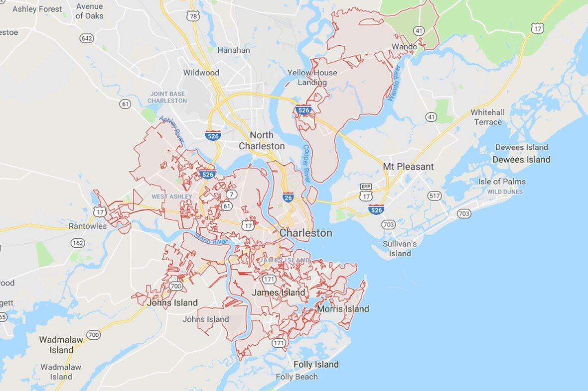 El realizador de esta nueva serie de Netflix ya busca nuevas locaciones y ha puesto el ojo en lugares cercanos a Charleston, en Carolina del Sur (Google Maps)