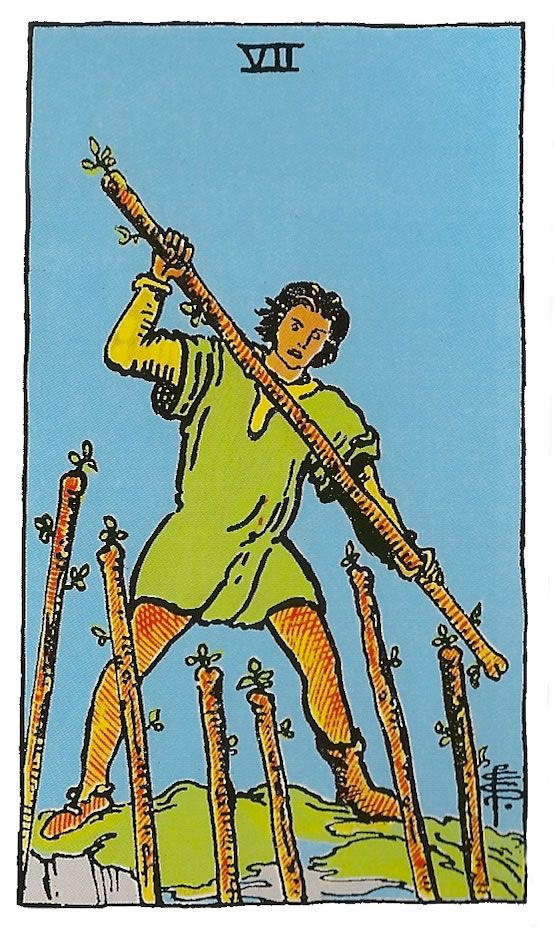 Resultado de imagen para carta del tarot 7 de bastos