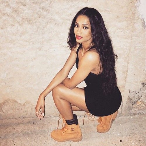 timberland con vestido