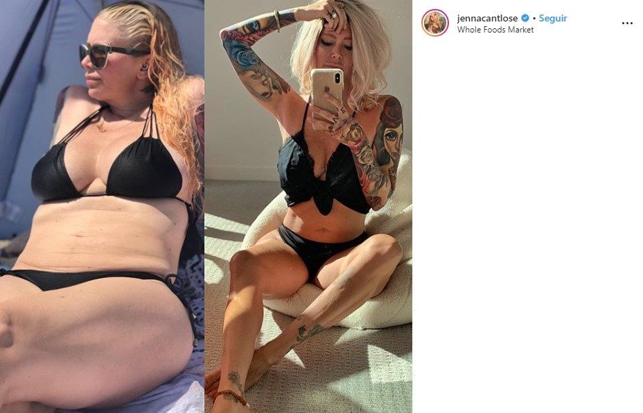 Transformación: Antes y después. Crédito: Instagram