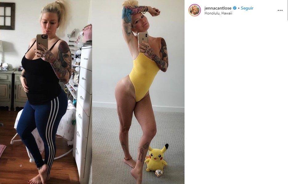 Transformación: Antes y después. Crédito: Instagram