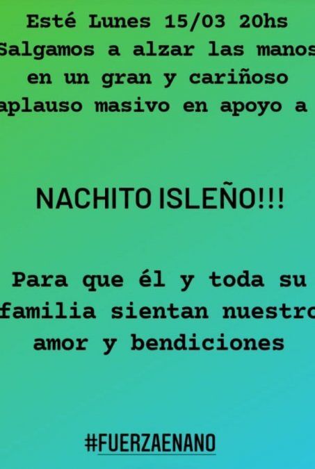 Para expresar su acompañamiento y apoyo al nene y su familia, los vecinos de B° El Pozo organizaron para la noche de este lunes un aplauso solidario.