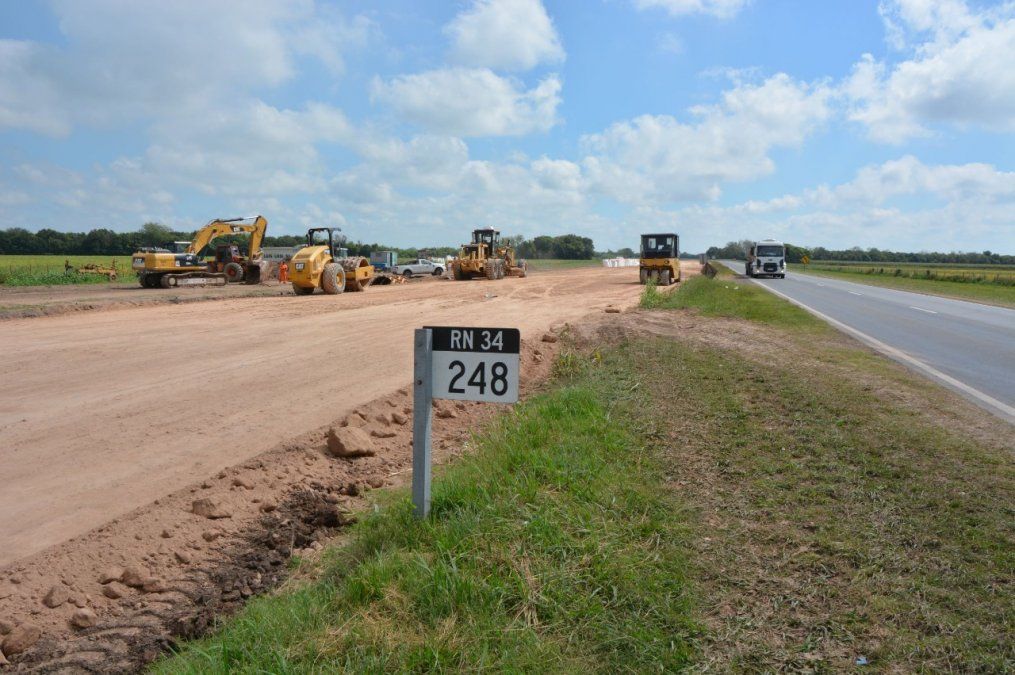El tramo de la autopista de la ruta nacional 34 entre la ruta provincial 13 y Sunchales se encuentra en ejecución