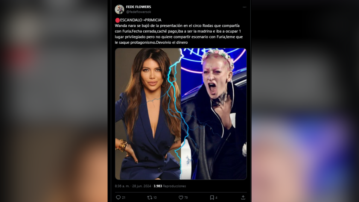 Fede Flowers reveló los detalles entre la interna de Wanda Nara y Furia Scaglione. Fede Flowers reveló los detalles entre la interna de Wanda Nara y Furia Scaglione.