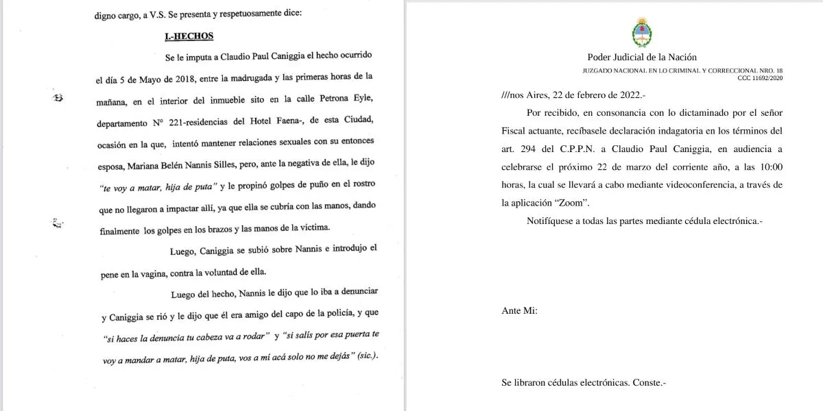 Mariana Nannis denunci&oacute; a Claudio Paul Caniggia.