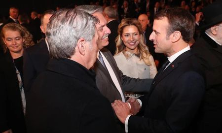 Alberto Fernández y Macron, con Felipe Solá y Fabiola Yáñez Alberto Fernández y Macron, con Felipe Solá y Fabiola Yáñez