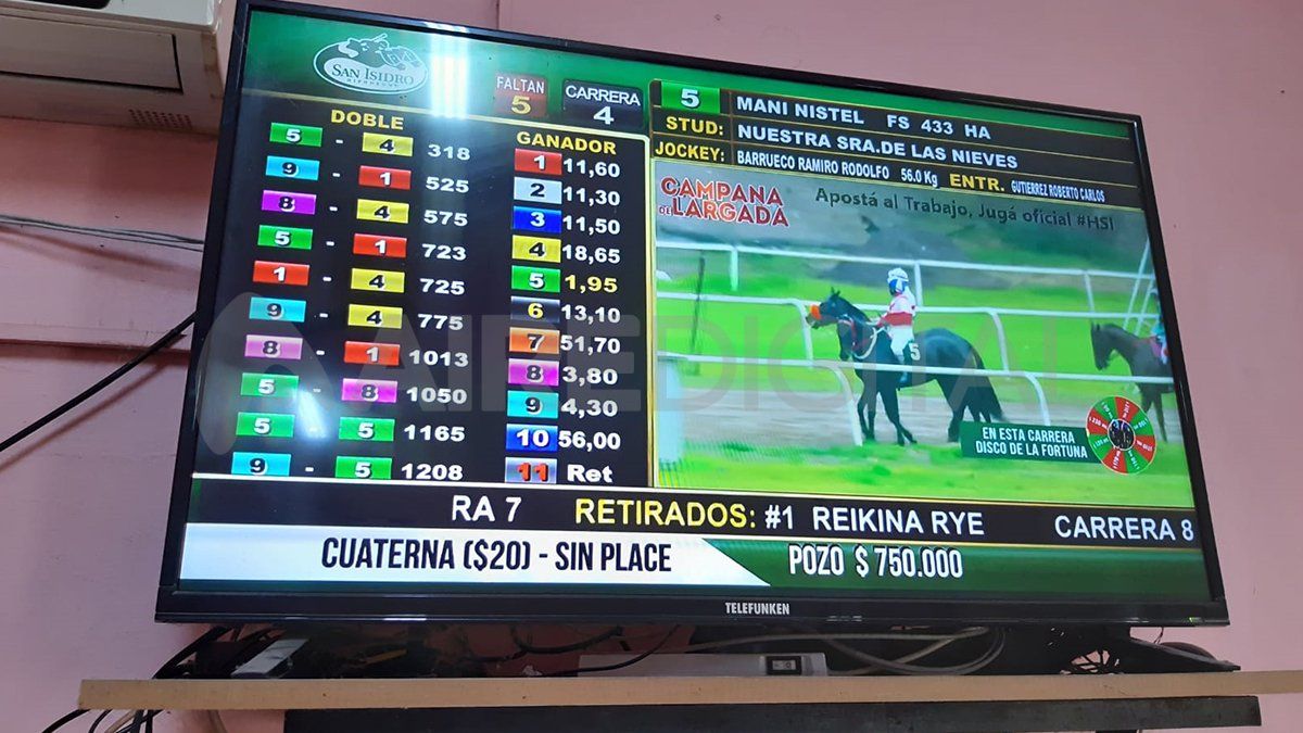 En el establecimiento se encontraba un televisor en donde se llevaban a cabo las apuestas.&nbsp;
