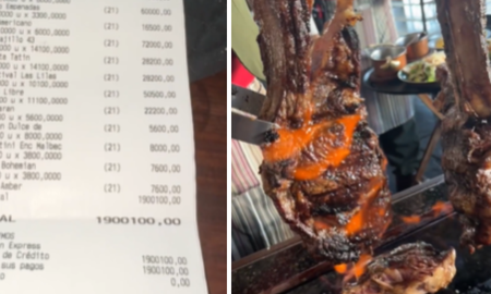 Fueron a una parrilla famosa, comieron asado y gastaron 2 millones de pesos. Fueron a una parrilla famosa, comieron asado y gastaron 2 millones de pesos.