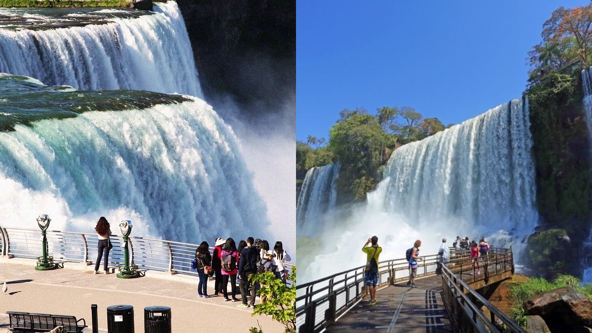 La Garganta del Diablo, en las Cataratas del Iguazú, supera los 80 metros de altura y es el salto más imponente del sistema ubicado entre Argentina y Brasil.  