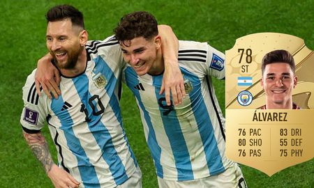 Julián Álvarez, la figura de la Selección Argentina en el Mundial Qatar 2022, tiene una valoración de 78 puntos en Fifa 23. Julián Álvarez, la figura de la Selección Argentina en el Mundial Qatar 2022, tiene una valoración de 78 puntos en Fifa 23.